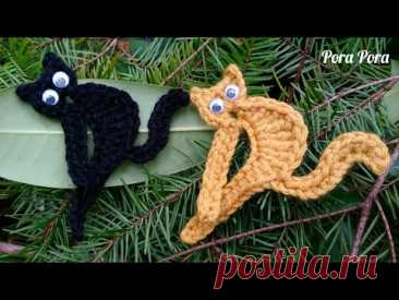 Crochet Cat Applique I Crochet Animal Applique I Crochet Halloween Decorations
