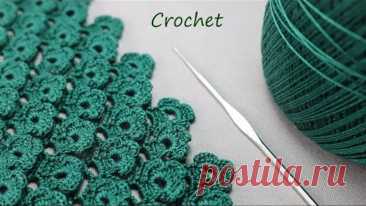 Всего 2 ряда!!! ПОТРЯСАЮЩИЙ УЗОР КРЮЧКОМ простое вязание SUPER EASY Beautiful Flower Pattern Crochet