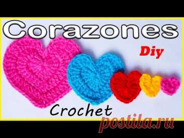 🌈Como hacer Corazones Tejidos | Crochet - Ganchillo (4 TAMAÑOS) Paso a paso | How to Crochet a Heart