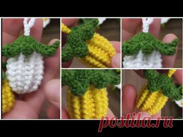Crochet Corn🌽Tutorial amigurumi for beginner🌽keychain🌽Амігурумі для початківців🌽Брелок