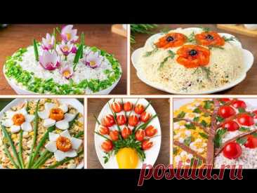 5 красивых САЛАТОВ для Пасхального стола. 🥗😍👍 Быстрые и вкусные салаты