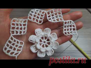 WONDERFUL EASY BEUATIFUL Flower Pattern Crochet Lace Detailed Description Tutorial for Beginners