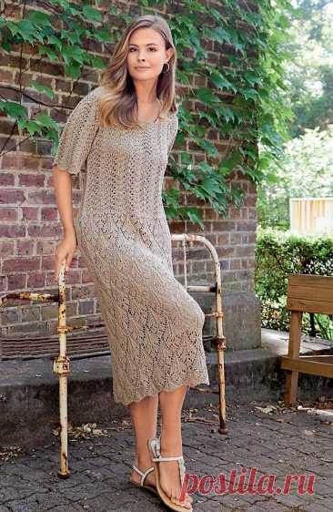 Очаровательное вязаное летнее ажурное платье — HandMade