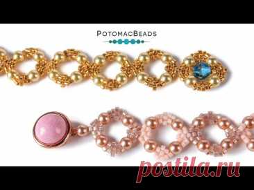 Ocular Delica &amp; Pearl Bracelet - DIY Jewelry Making Tutorial by PotomacBeads