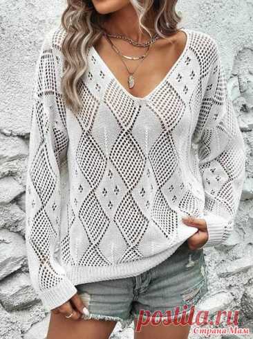 Белый пуловер из онлайн-магазина Shein - Вязание - Страна Мам