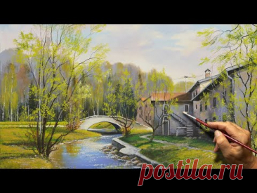 &quot;Spring day&quot; Acrylic painting. Artist - Viktor Yushkevich. #169