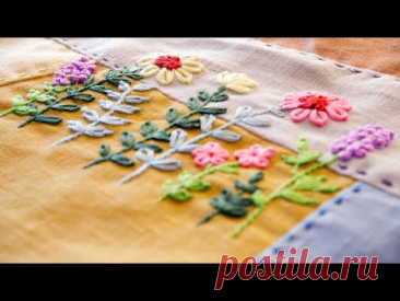 Amazing scrap fabric sewing project combines hand embroidery