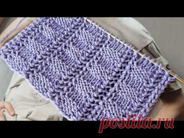 Вяжем геометрические секции ✔ knitting pattern.