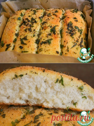 Постный чесночный хлеб на манке "Наслаждение" – кулинарный рецепт