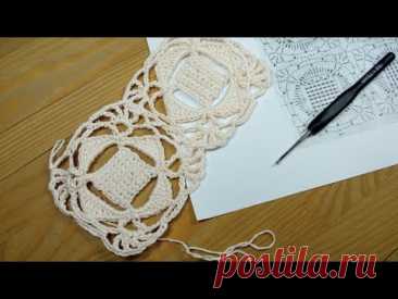 Мотив квадратный Вязать крючком просто Square motif Easy to crochet