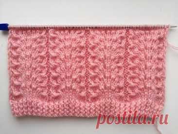 Красивый и простой ажурный узор спицами для вязания джемпера и свитера