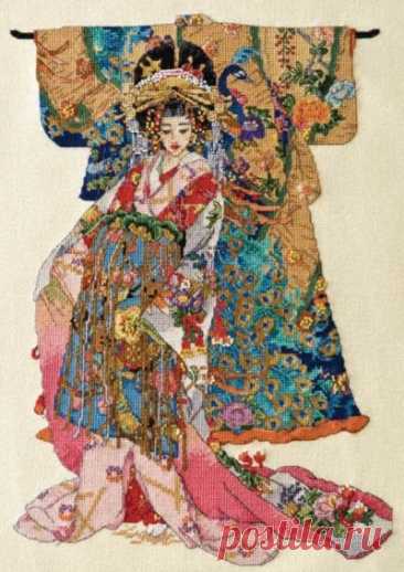 Kimono Geisha- схема для вышивки крестом