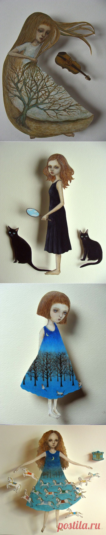 Бумажные куклы японской художницы Maki Hino: квинтэссенция нежности и мудрости