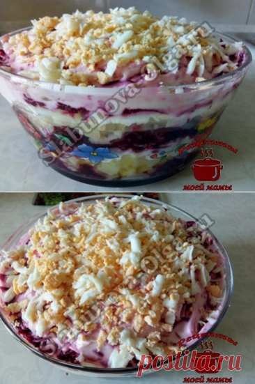 Селедка под шубой с жареными овощами. Рецепт. Фото