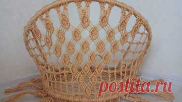 Садовые подвесные круглые качели из двух колец макраме (кресло, гамак) плетеные