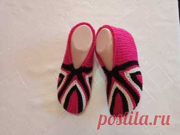 Плетени Терлици #62 - (Knitted Slippers) (Тапочки спицами) (Patik) (Pantufas passo a passo)