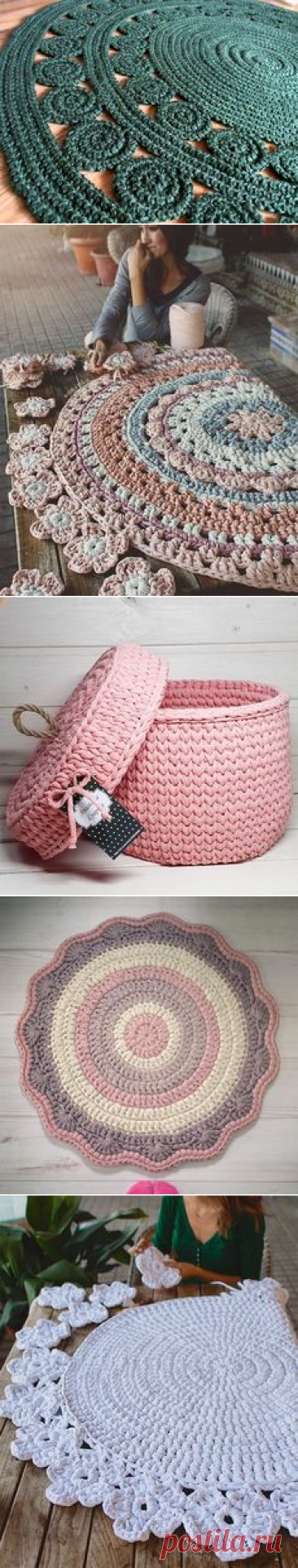 Crochet rug &amp; basket | Knitting | Коврики, Корзины и Ковры