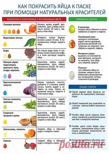 Как покрасить яйца при помощи натуральных красителей