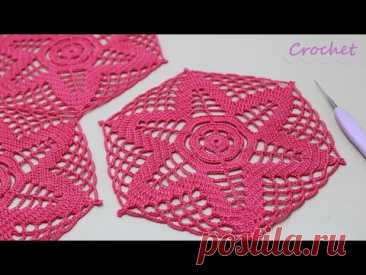 Цветочный МОТИВ КРЮЧКОМ простое вязание для начинающих МК🌺Easy Crochet motifs pattern for beginners🌺
