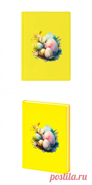 Ежедневник «Пасхальные яйца, акварельная абстракция» цвет белый - дизайнер принта Anstey