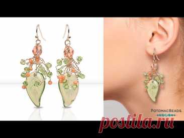 French Floral Wire Leaf Earrings - DIY Jewelry Making Tutorial by PotomacBeads