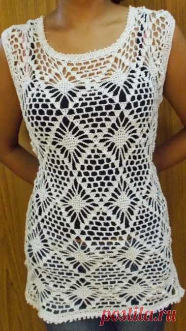 Crochet White Diamond Top Cover-up Blouse Tunic Pullover Lace Image 0  AEF Crochet White Diamond Top Cover-up Blouse Tunic Pullover Lace Image 0  image and visual related images