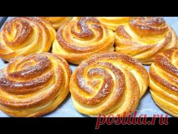 Пуховые булочки. Сахарные плюшки / Down buns. Sugar buns