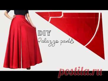 Very Easy Circular Palazzo Pants Cutting and Stitching | DIY umbrella palazzo for beginners