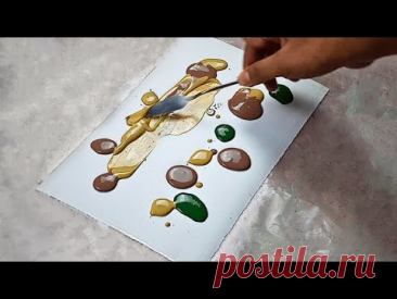 Simple Abstract Painting | Abstract Art on Paper | Easy and Fun Techniques | step by step