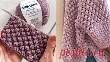 Рельефный, объёмный и очень простой узор спицами! (+ схема) Для свитеров и кардиганов!