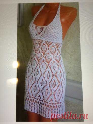 Filet Roses Crochet Dress 45A