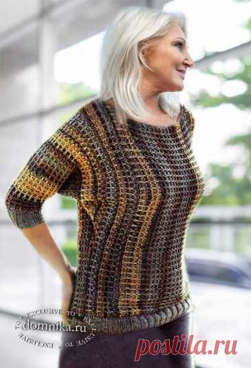 Модный вязаный пуловер для женщин 50-60 лет - одежда 52 размера для пожилых