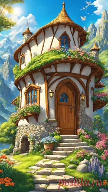 Сказочный домик в горах