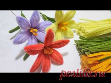 DIY | How to make simple Lily pipe cleaner flower | flowers by handcraft sreyneang
