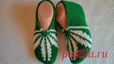 Плетени Терлици #82 - (Knitted Slippers) (Тапочки спицами) (Patik) (Pantufas passo a passo)