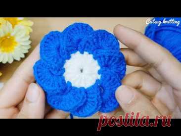 Wow! 😇 Amazing  💯😇Very easy Tunisian crochet flower #crochet #tunisian #tunisiancrochet