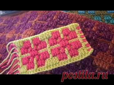 Mosaic Crochet Pattern #60 Flower Power- Chart 1- multiple of 12+4 - work Flat or in the round