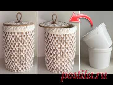 LOOK WHAT CAME OUT OF TWO PLASTIC BUCKETS | DIY IDEA STORAGE BASKET 🧺