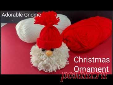 DIY Cute and Easy Yarn Gnome |Christmas Ornament  | DIY Adorable Gnome