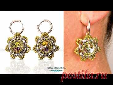 Web Flower Earring - DIY Jewelry Making Tutorial by PotomacBeads