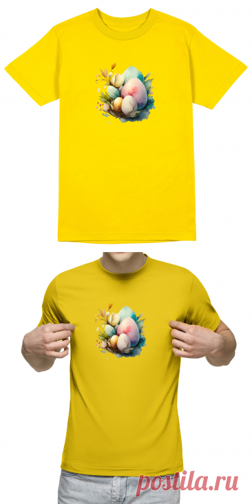 Мужская футболка «Пасхальные яйца, акварельная абстракция» цвет белый - дизайнер принта Anstey