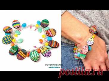 Egg Hunt Charm Bracelet - DIY Jewelry Making Tutorial by PotomacBeads