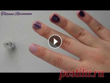 Как сделать стемпинг// фиолетовый маникюр с блестками и дизайном//TR #стемпинг #маникюр #ногти...