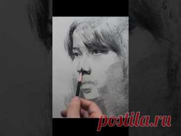 Girl portrait charcoal pencils #drawing #pencildrawing #art