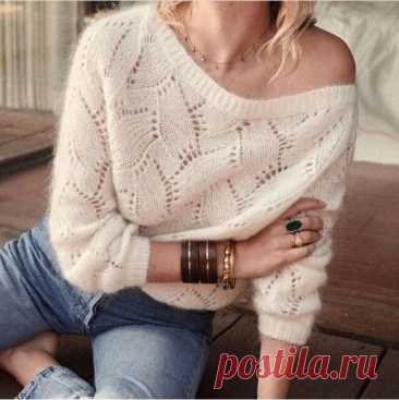 Пуловер спицами, модный и современный! | Блог по вязанию спицами и крючком! Пульс Mail.ru Схема к узору 👆
