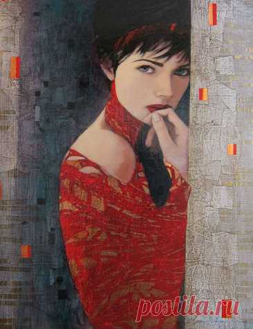 Известный французский художник Ришар Бурле: дамы в красном | Краюшкина. Поэзия. Живопись. | Дзен