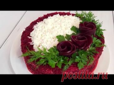 Салат классическая ШУБА по новому. ШУБА ТОРТ. Розы из свеклы 1 крупная ( 0.5кг) соленая скумбрия1 средняя луковица2крупные картошины2 небольшие морковки5 куриных яиц2 крупных свеклыСредняя упаковка майонезаЯблочный уксусЗелень