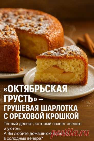 Грушевая шарлотка: аромат осени в каждом кусочке!