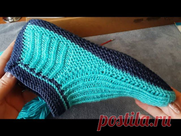 Еще бы проще -да некуда/ следок за 2 часа спицами без швов/