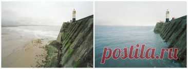 Приливы и отливы в фотографиях Майкла Мартена Английский фотограф Майкл Мартен (Michael Marten) сделал серию фотографий, на которых одни и те же пейзажи во время отлива и во время прилива воды.